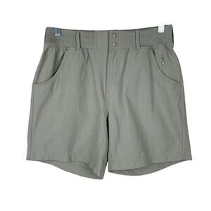 Simms Drifter Shorts Taupe Grey Pockets Elastic Waistband Women's S Outdoor